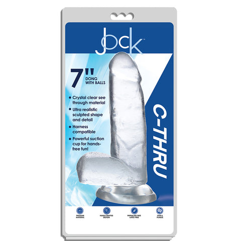 Jock C-Thru 7 Inch Clear Tpe Dildo With Balls