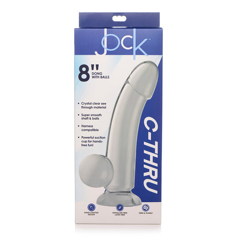 Jock C -Thru 8 Inch Clear Tpe Dildo With Balls Clear