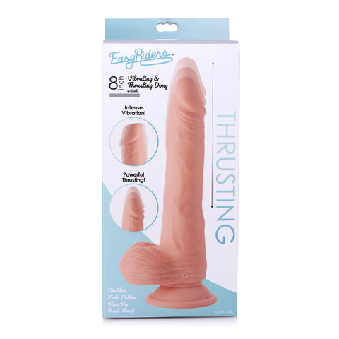 Easy Riders 8 Inch Thrusting Dildo With Balls Light