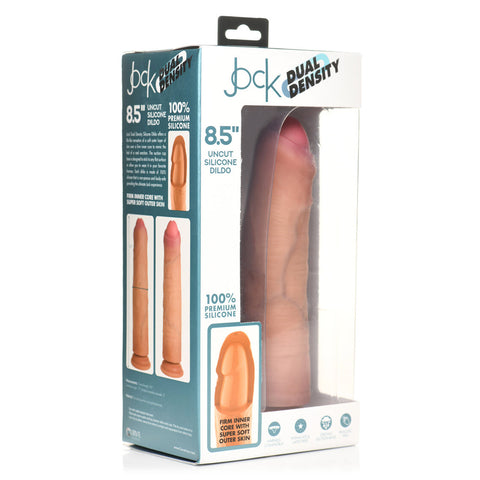 Jock 8.5 Inch Uncut Dual Density Silicone Dildo Light