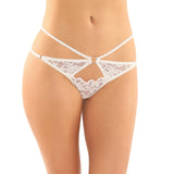 Jasmine Cut-Out Lace Thong White S/M