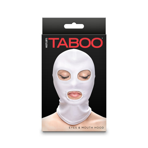 Hustler's Taboo Eyes & Mouth Hood White