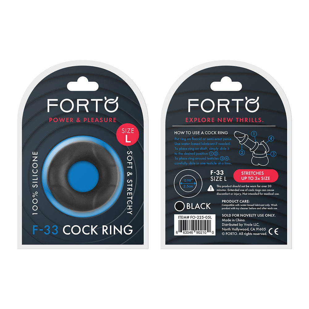 F-33: 25Mm 100% Liquid Silicone C-Ring Large Black