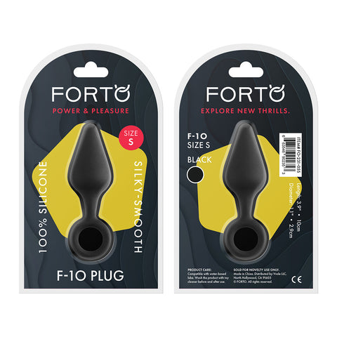 F-10: Silicone Plug W/ Pull Ring Small Black