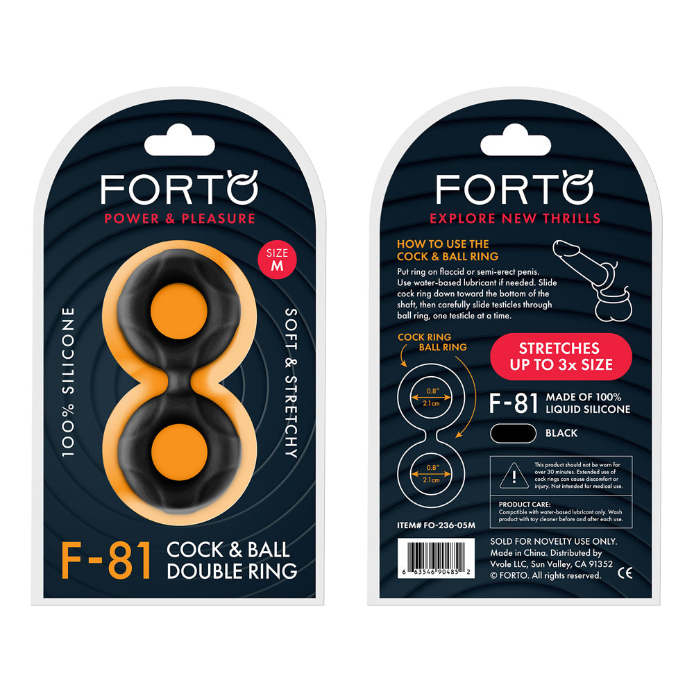 F-81: Double Ring Liquid Silicone 47Mm Black