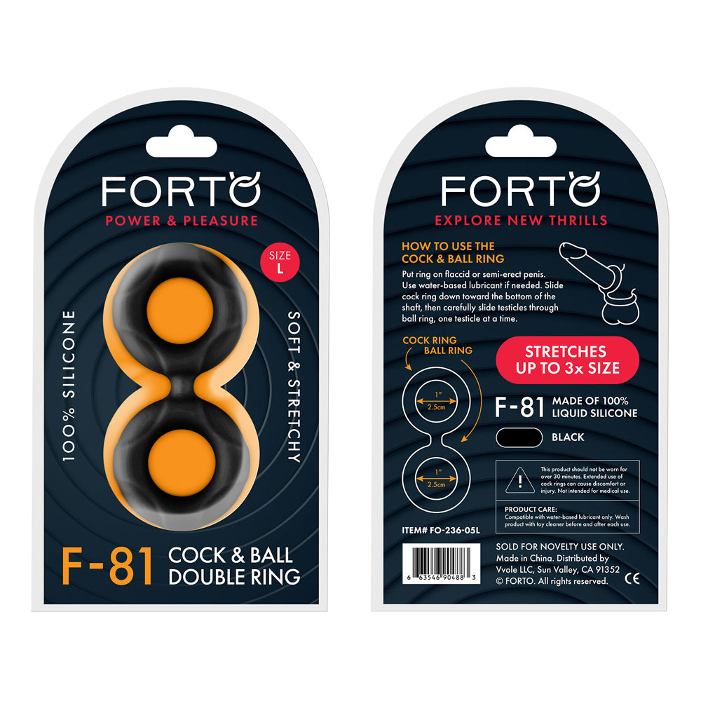 F-81: Double Ring Liquid Silicone 51Mm Black