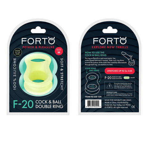 Forto F-20: Balls Stretcher Liquid Silicone 55/72Mm Glow