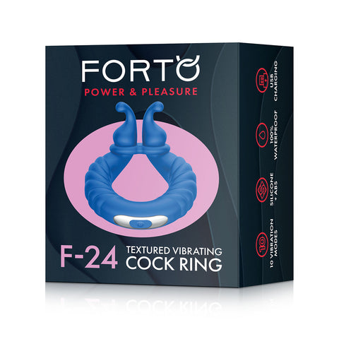 F-24: Textured Vibrating Cockring Blue