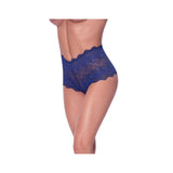 Split Crotch Lace Boy Short Blueberry S/M