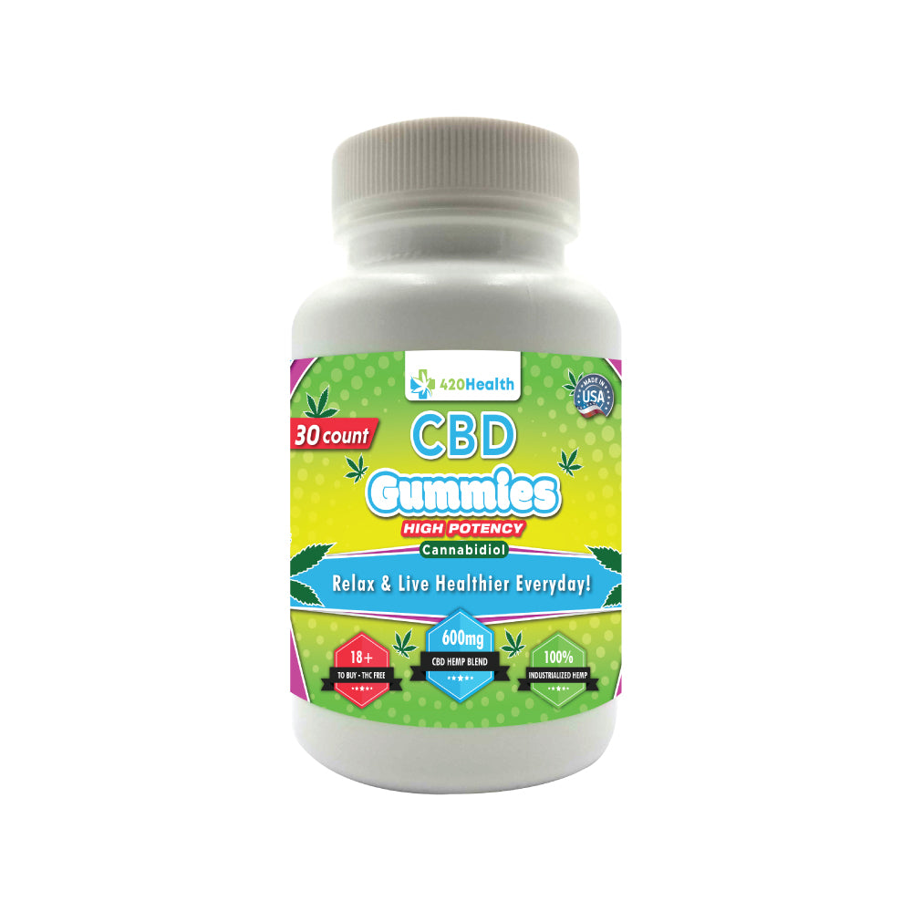 420 Health CBD Gummies 30 Ct Bottle 600Mg
