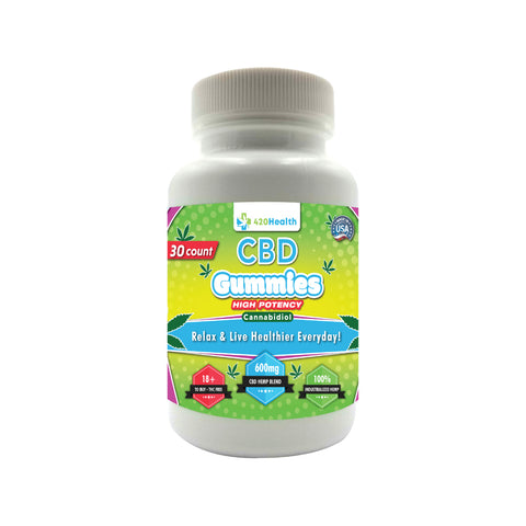 420 Health CBD Gummies 30 Ct Bottle 600Mg