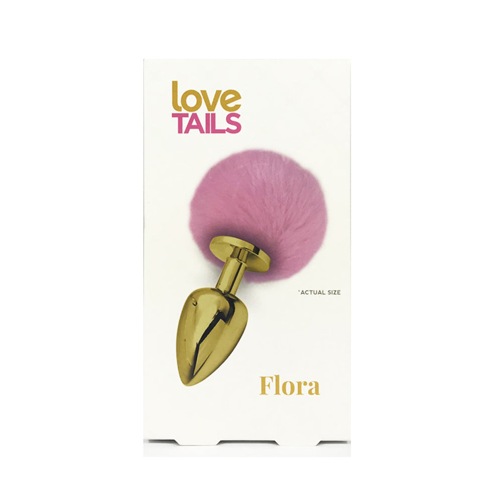 Flora Medium Gold Plug With Pink Pom Pom