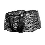 Rose Lace Boy Short Black L/Xl