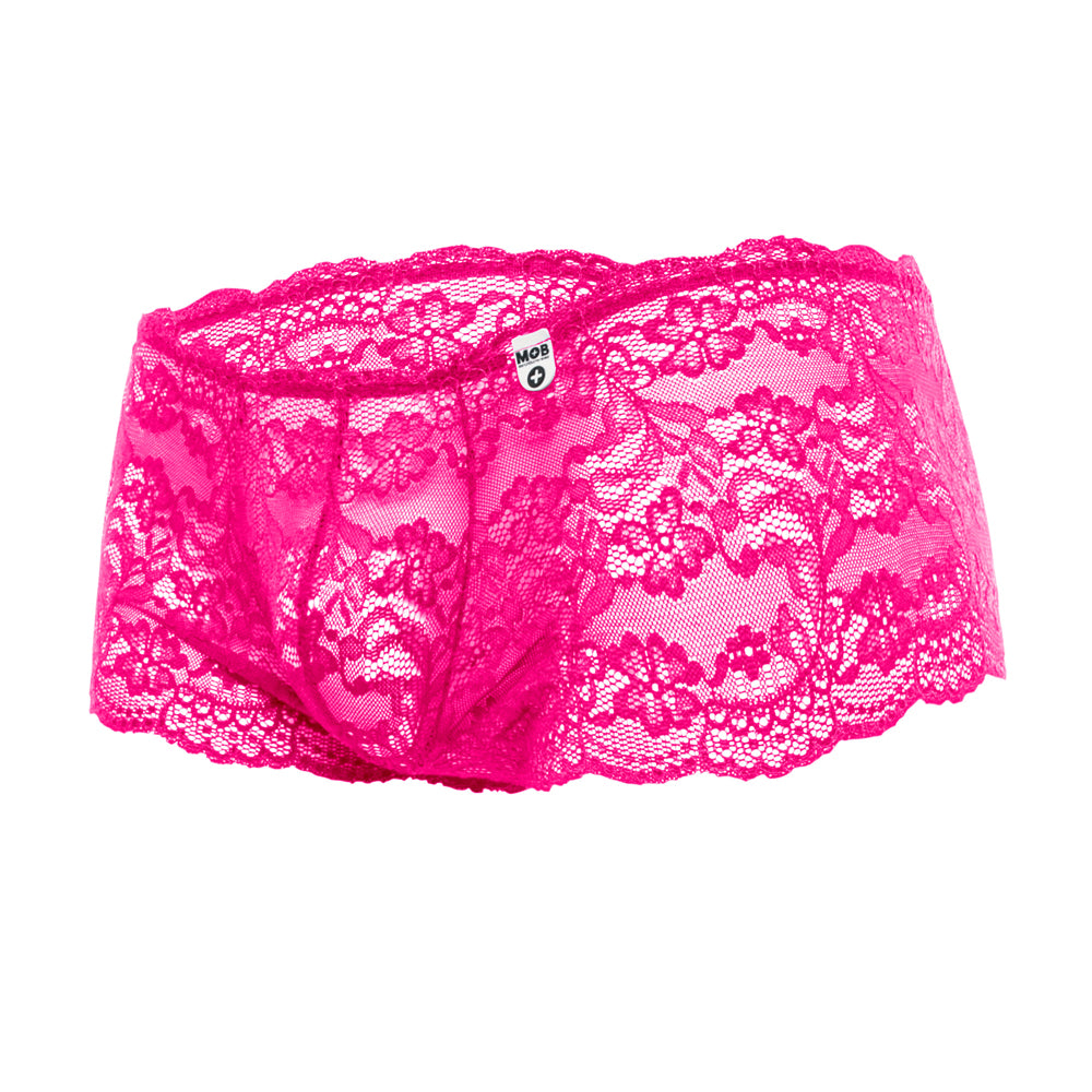 Rose Lace Boy Short Hot Pink L/Xl