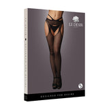 Le Desir Suspender Pantyhose With Strappy Waist Black O/S