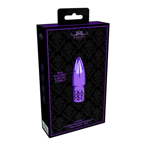 Royal Gems Glitter Rechargeable Abs Bullet Purple