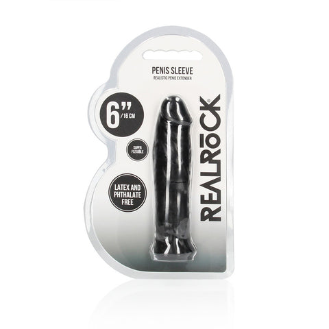 Realrock Penis Sleeve 6 Inch Black
