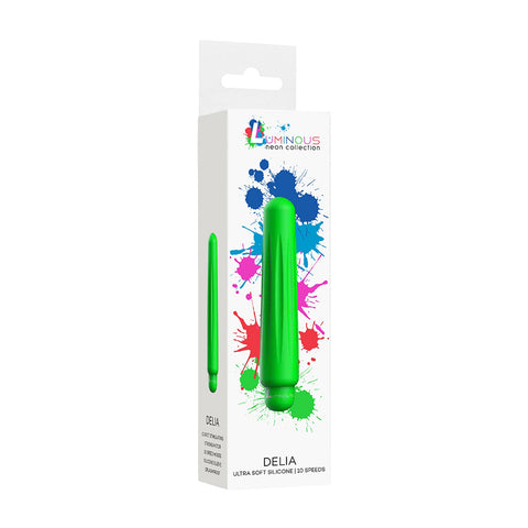 Luminous Delia Abs Bullet With Silicone Sleeve 10-Speeds Green