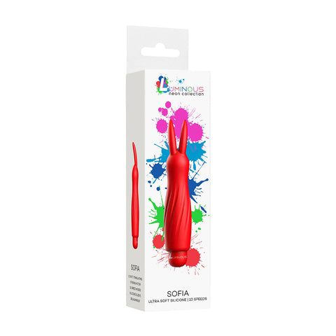 Luminous Sofia Abs Bullet With Silicone Sleeve 10-Speeds Red