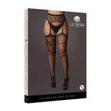 Le Desir Garterbelt Stockings With Lace Top Black Queen Size