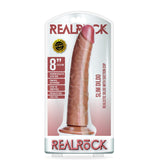 Slim Realistic Dildo Without Balls With Suction Cup 8 inch Tan