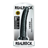 Slim Realistic Dildo Without Balls With Suction Cup 8 inch Black