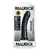 Curved Realistic Dildo Without Balls With Suction Cup 6 inch Black