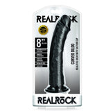 Curved Realistic Dildo Without Balls With Suction Cup 8 inch Black