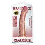 Curved Realistic Dildo Without Balls With Suction Cup 9 inch Tan