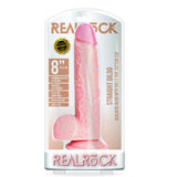 Straight Realistic Dildo With Balls And Suction Cup 8 inch Flesh