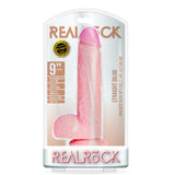 Straight Realistic Dildo With Balls And Suction Cup 9 inch Flesh