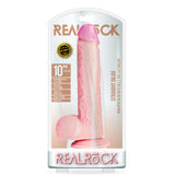 Straight Realistic Dildo With Balls And Suction Cup 10 inch Flesh