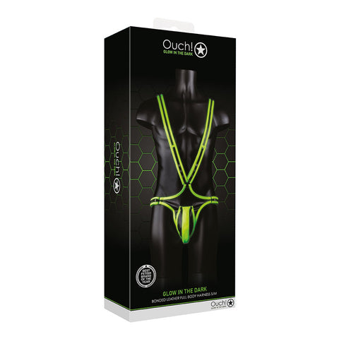 Ouch! Full Body Harness Glow In The Dark S/M