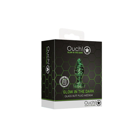 Ouch! Glass Butt Plug Glow In The Dark Medium