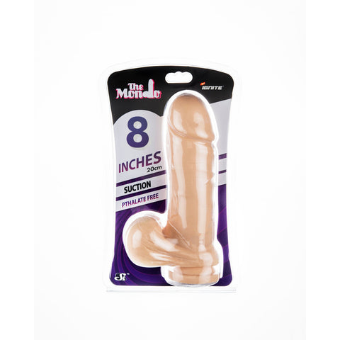 8 Inch Thick Cock & Balls W/ Suction Cup - Flesh