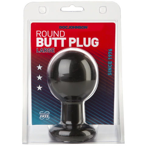 Round Butt Plug - Large Black