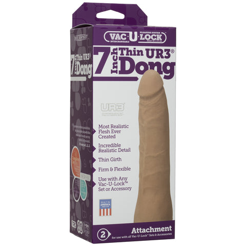 Vac-U-Lock- 7 Inch Thin ULTRASKYN Dong - Caramel