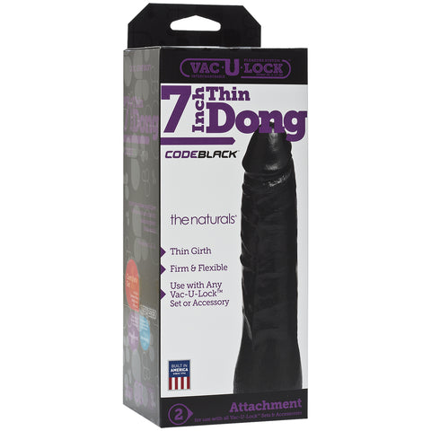 Vac-U-Lock Codeblack 7 Inch Thin Dong The Naturals Codeblack