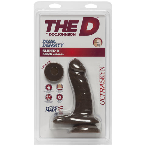 The D Super D 6 Inch With Balls Ultraskyn Chocolate