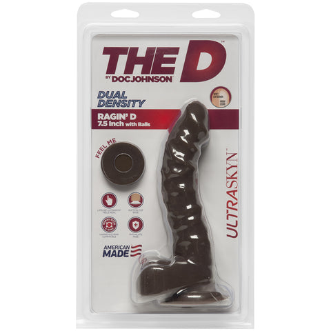 The D Ragin D 7.5 Inch With Balls Ultraskyn Chocolate