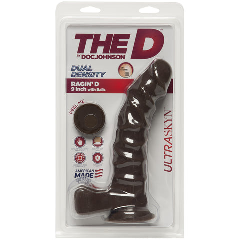 The D Ragin D 9 Inch With Balls Ultraskyn Chocolate