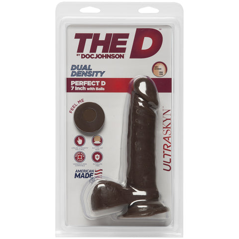 The D Perfect D 7 Inch With Balls Ultraskyn Chocolate