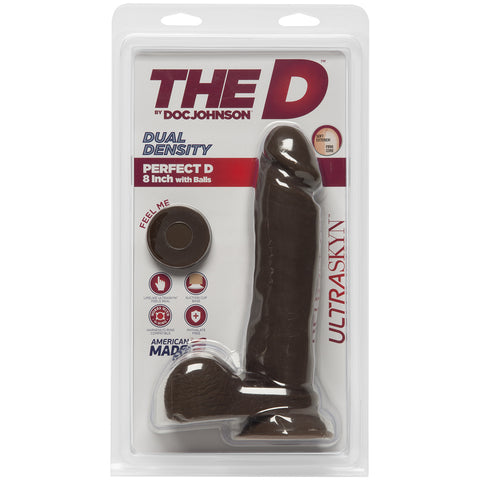 The D Perfect D 8 Inch With Balls Ultraskyn Chocolate