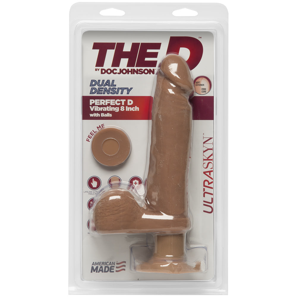 The D Perfect D Vibrating 8 Inch With Balls ULTRASKYN Caramel