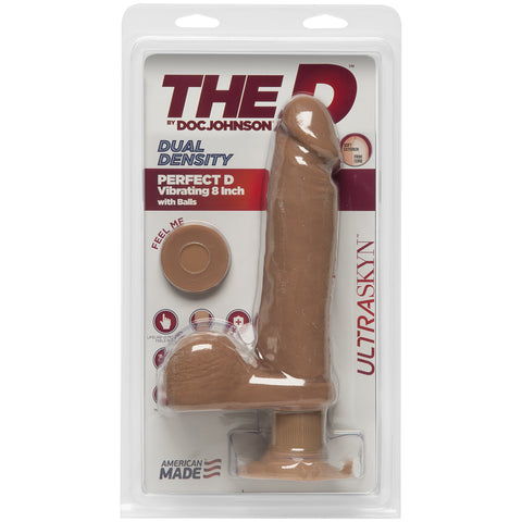 The D Perfect D Vibrating 8 Inch With Balls ULTRASKYN Caramel