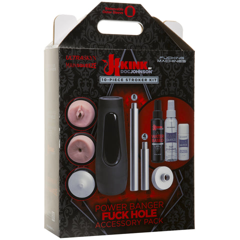 Kink Power Banger Fuck Hole Accessory Pack 10 Piece Kit Vanilla/Frost