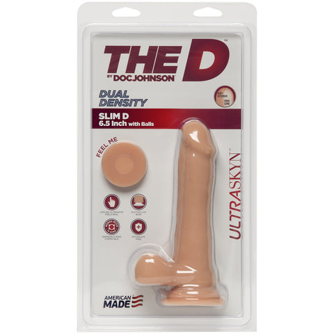 The D Slim D 6.5 Inch With Balls Ultraskyn Vanilla