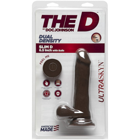 The D Slim D 6.5 Inch With Balls Ultraskyn Chocolate