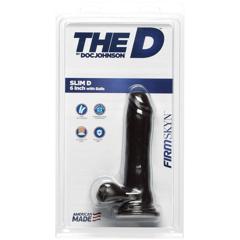 The D Slim D 6 Inch With Balls Firmskyn Chocolate