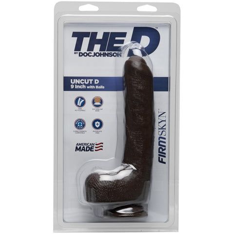 The D - Uncut D 9 Inch With Balls Firmskyn Chocolate